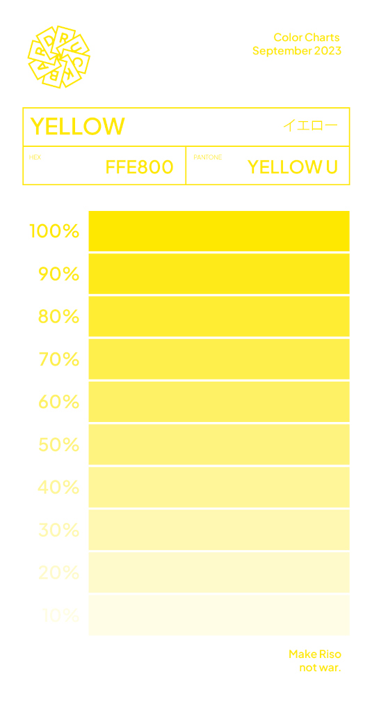 Druckbar color chart yellow