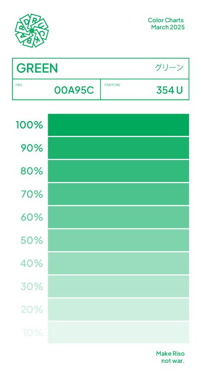 Druckbar color chart Green