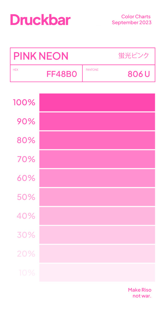 Druckbar Color chart fluo pink